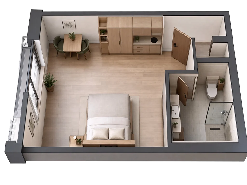 3D Skizze Beispielzimmer